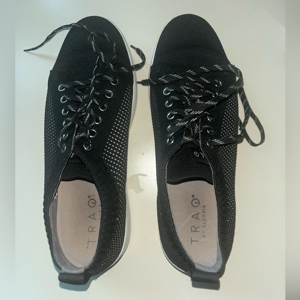 Traq by Alegria Black Lace-Up Sneakers